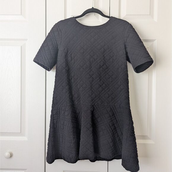 LOFT Black Quilted Drop Waist Twirl Dress | Women’s Medium - Picture 1 of 7